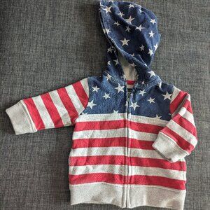 OshKosh B'gosh Stars and Stripes USA American Flag Full Zip Hoodie Jacket